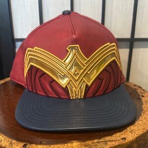 Wonder Woman SnapBack Adj  Red and Gold Hat OSFA